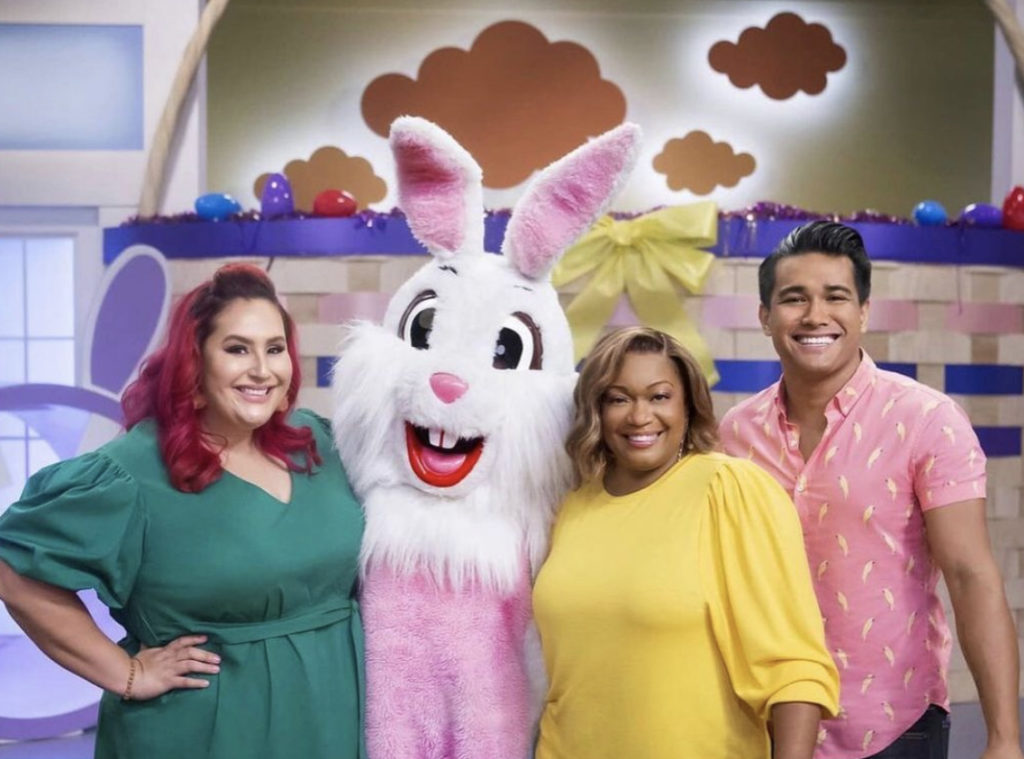 Food Network judges chefs Jordan Andino and Claudia Sandoval with host Sunny Anderson. Food Network