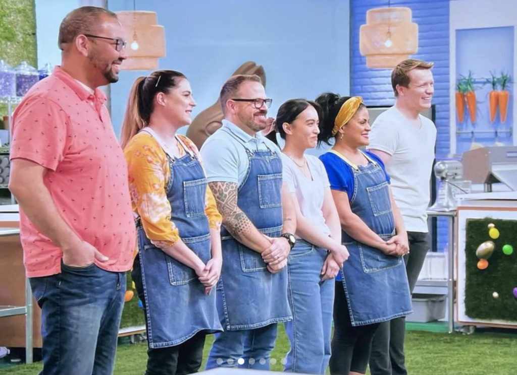 Contestants on the Food Network Easter Basket Challenge. Photo: Food Network.