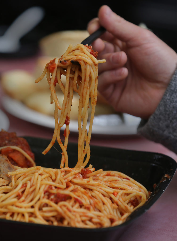 Spaghetti and meatballs is favorite at the Union Hotel in Occidental, Calif., on Sunday, November 22, 2020. Photo taken (BETH SCHLANKER/ The Press Democrat)