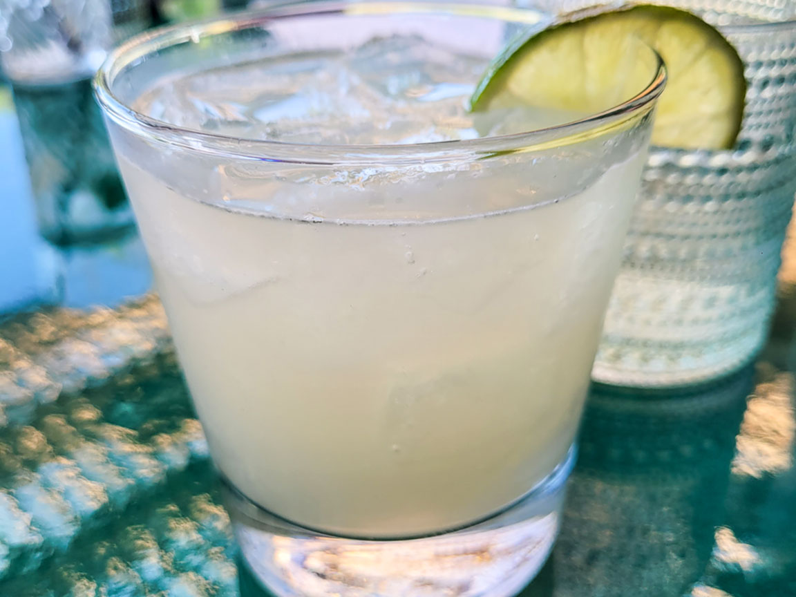The Lazeaway Margarita at Flamingo Resort's Lazeaway Club restaurant. (Heather Irwin / Sonoma Magazine)
