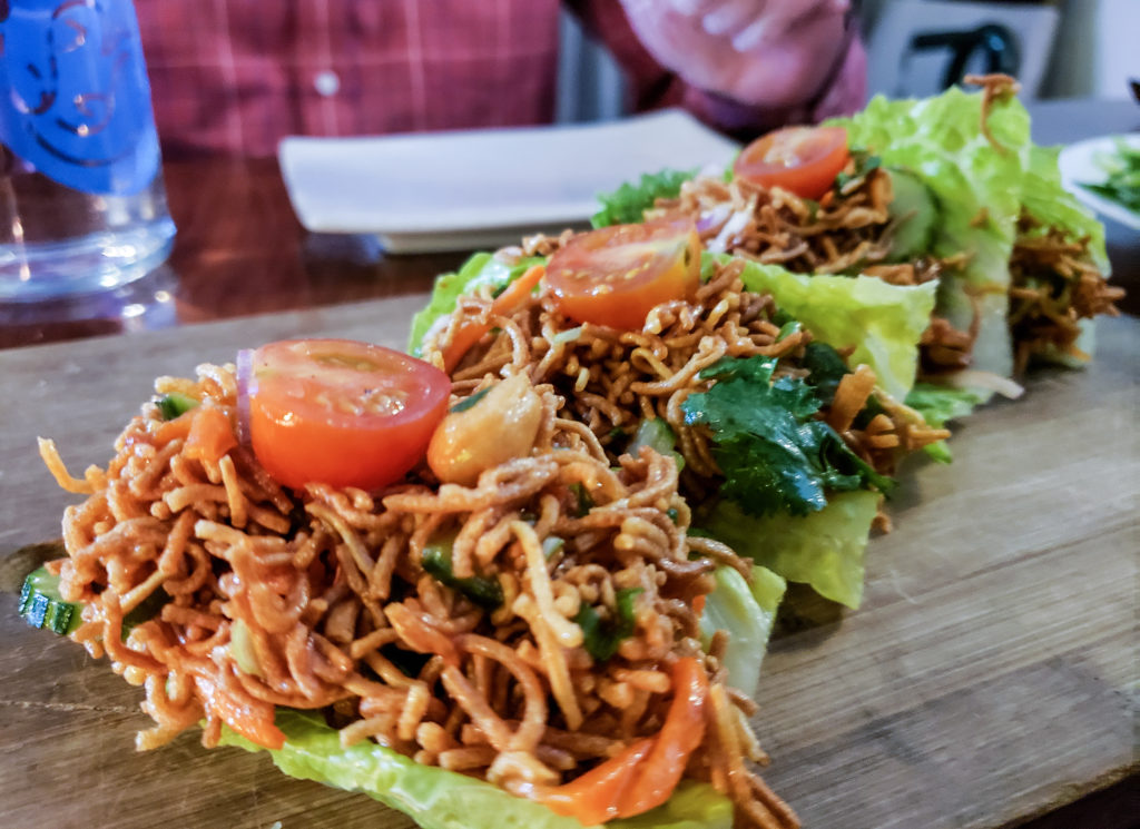 Little Basket appetizer at Sea Thai Bistro in Santa Rosa. (Heather Irwin / Sonoma Magazine)