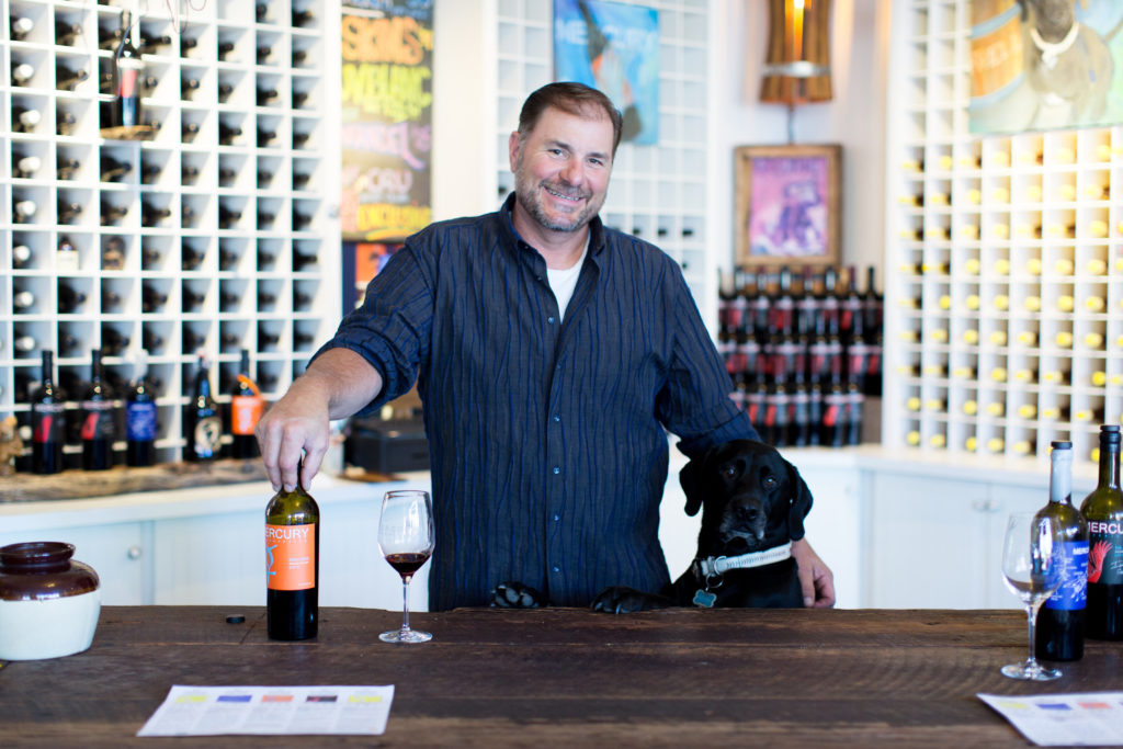 Mercury Wine owner Brad Beard in his Geyserville tasting room. (Sarah Deragon/Mercury Wine)