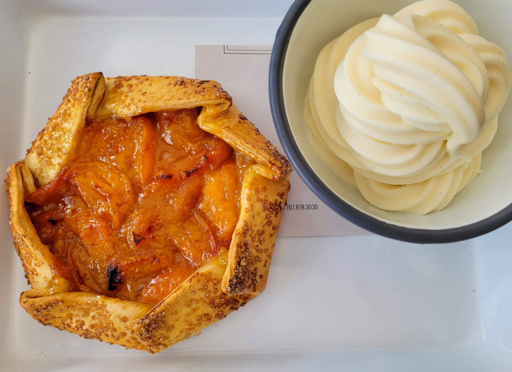 Apricot tartlet at Dillon Beach Coastal Kitchen in Dillon Beach. (Heather Irwin/Sonoma Magazine)