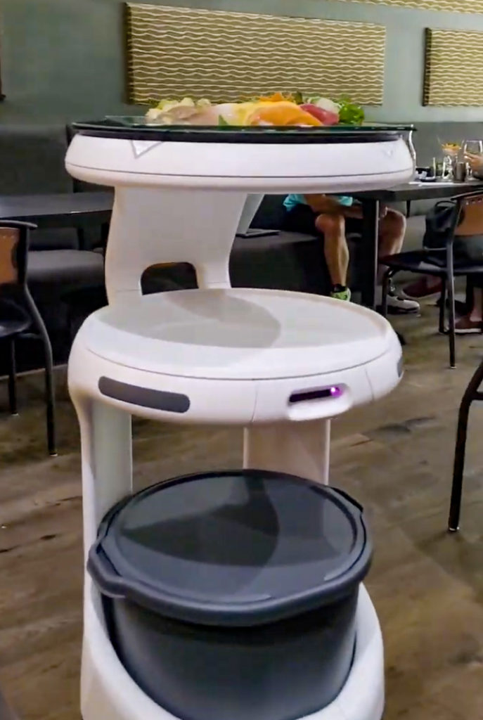 The Sushibot at Sushirosa in Santa Rosa. (Heather Irwin / Sonoma Magazine)