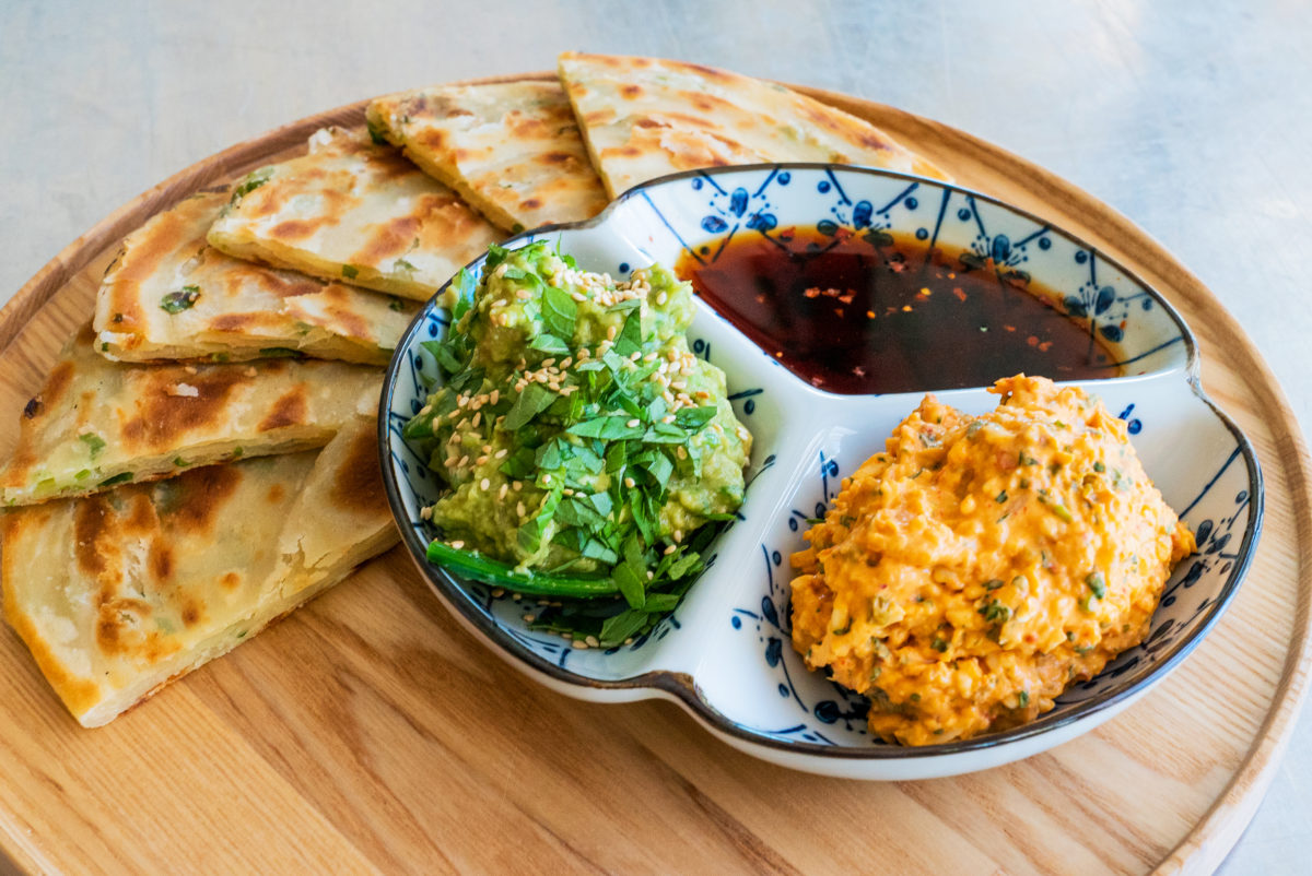 Scallion pancakes with dips at the Lazeaway Club at Flamingo Resort in Santa Rosa. (Flamingo Resort)