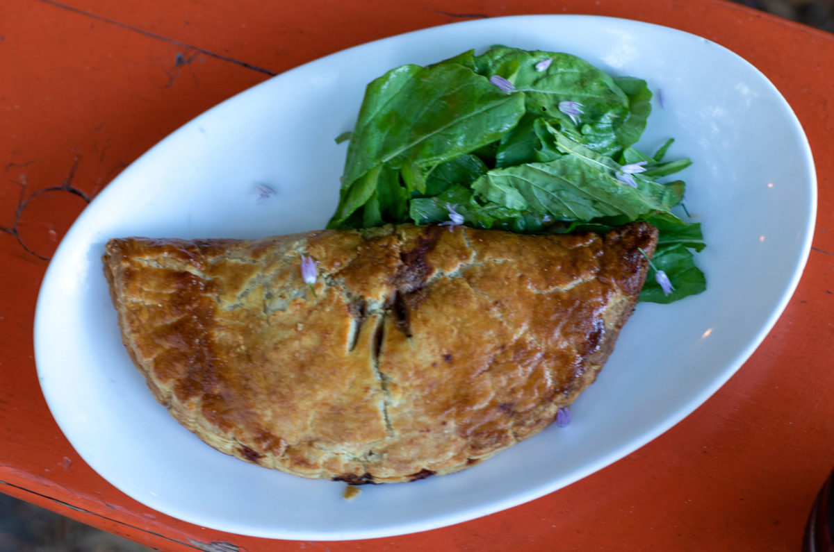 Mushroom hand pie at The Spinster Sisters in Santa Rosa. (Heather Irwin / Sonoma Magazine)