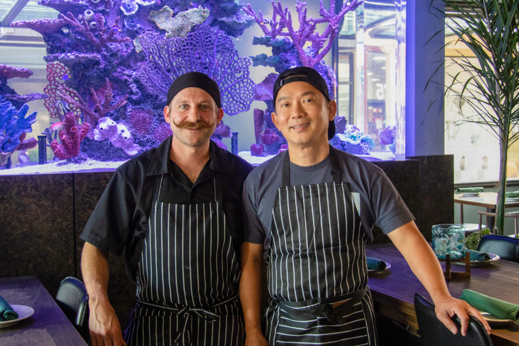 Hunter Bryson, Chef de Cuisine, and Tony Ounpamornchai at Tony's Galley in Santa Rosa. (Heather Irwin/Sonoma Magazine)