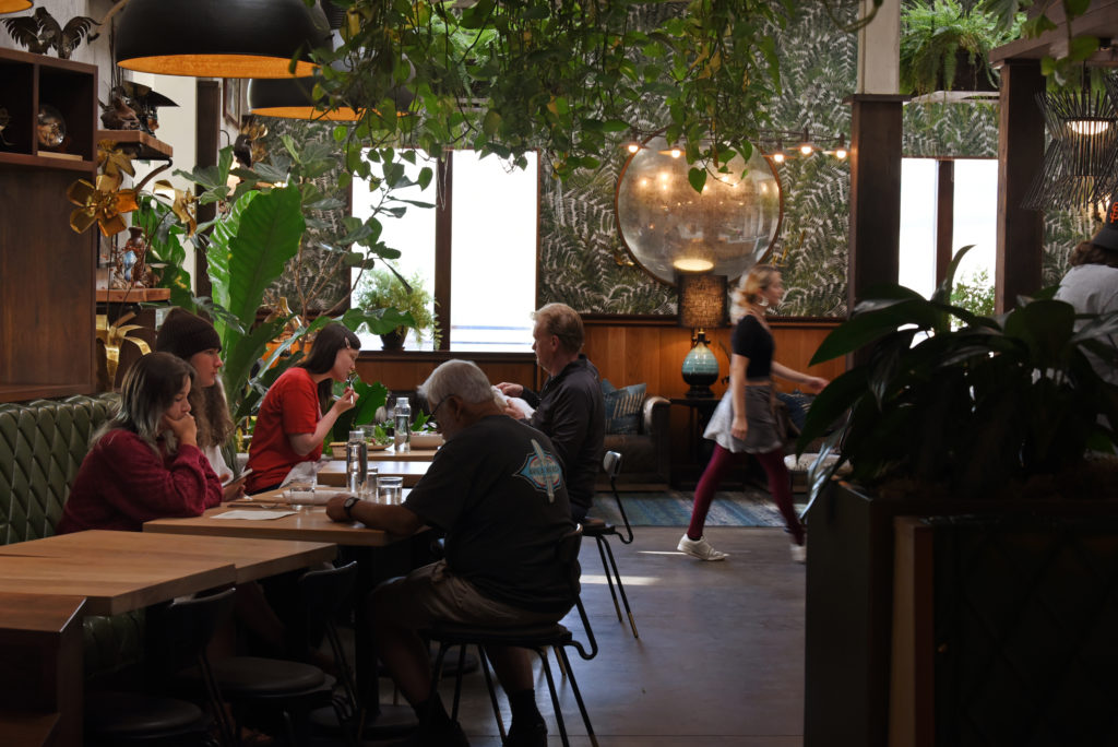 Indoor dining patrons that either showed a vaccination card or a QR code proving their COVID vaccination status if they wish to dine inside at Fern Bar which is joining a growing list of restaurants now requiring patrons to prove they have been vaccinated in Sebastopol, Calif. on Wednesday, July 28, 2021. (Photo: Erik Castro/for The Press Democrat)