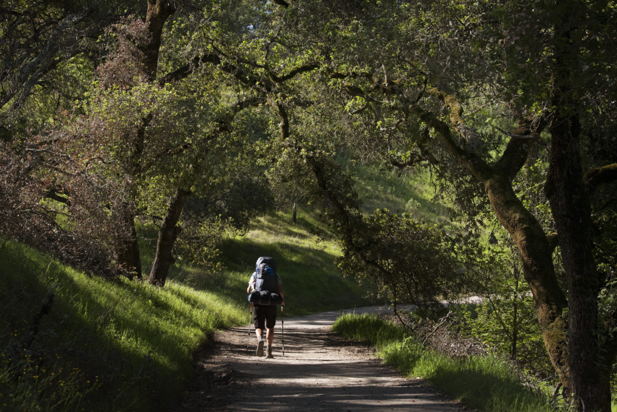 Chris Kaiser, 59, during a 10-mile hike, while training for a long Pacific Crest Trail trek, at Shiloh Ranch Regional Park in Windsor, Calif. on Thursday, April 1, 2021. Kaiser will leave on April 5 to begin hiking the the Pacific Crest Trail, from the Mexican to the Canadian border. (Photo: Erik Castro/for The Press Democrat)