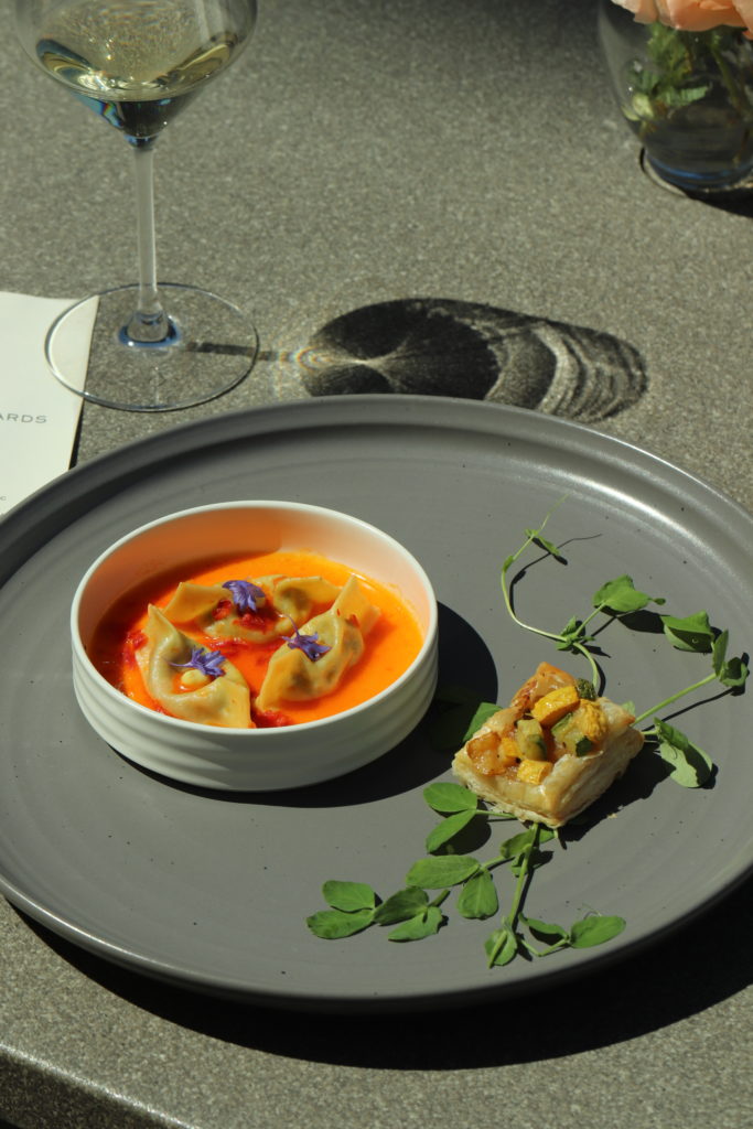 Ricotta Scarpinocce and squash puff pastry is served as part of Bricoleur Vineyards Sip & Savor tasting experience in Windsor. (Courtesy of Bricoleur Vineyards)