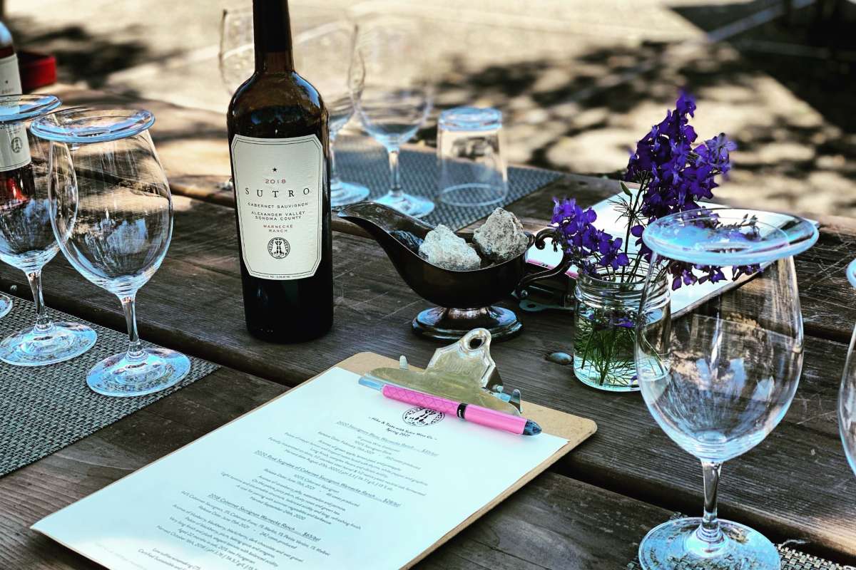 Wine tasting at the Sutro Wine Co. tasting room in Healdsburg. (Sutro Wine Co.)