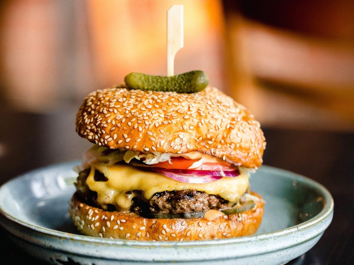 Burger from Lunch Box in Sebastopol. (Lunch Box)