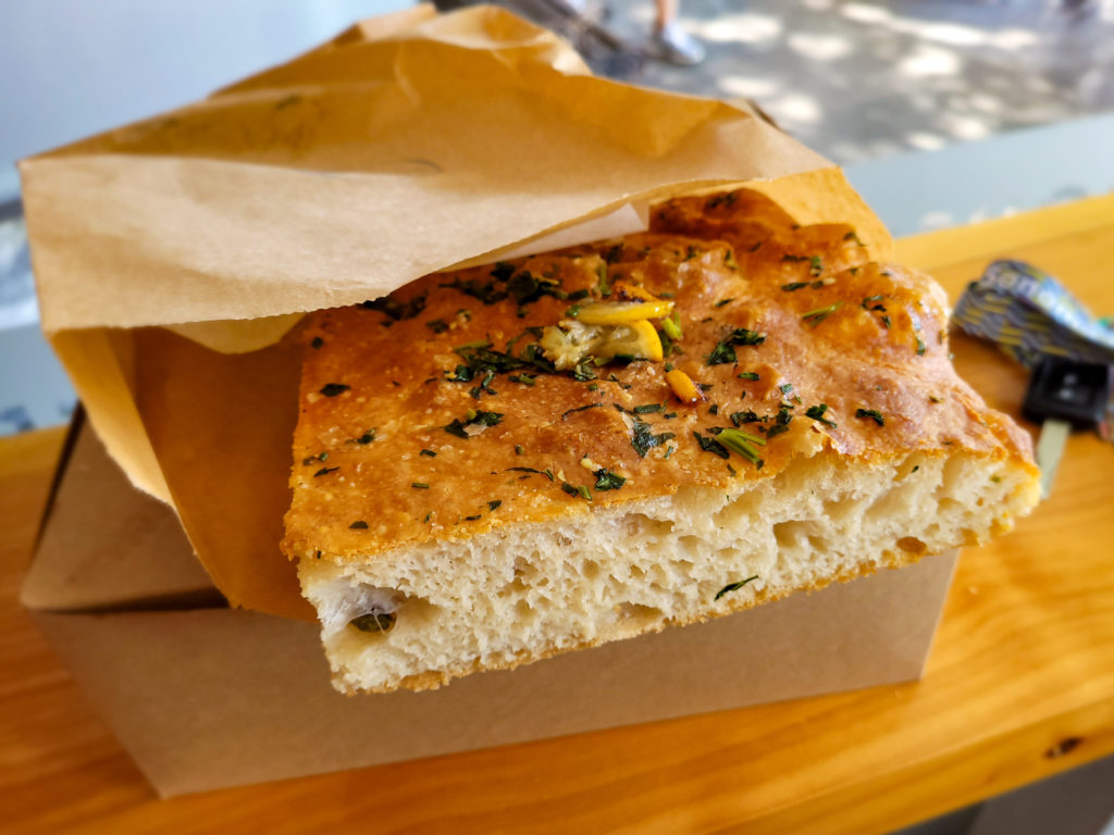 Focaccia at Stellina Pronto in Petaluma. (Heather Irwin/Sonoma Magazine)