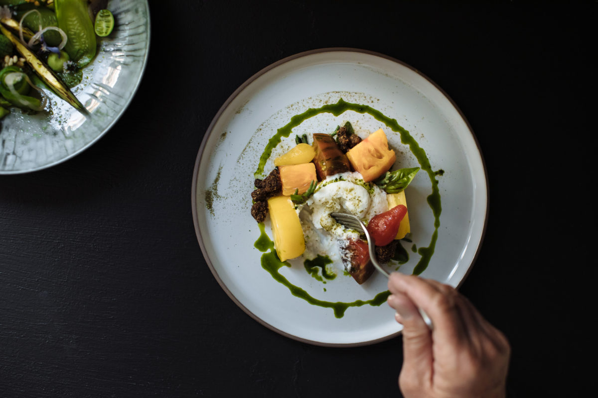 Heirloom tomato salad at The Matheson in Healsburg. (Michael Woolsey)