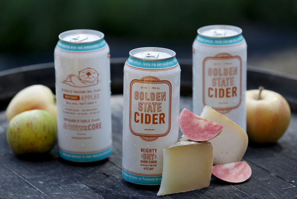 Golden State Cider paired with cheeses from Tomales Farmstead Creamery and slices of Pink Pearl apples in Sebastopol, on Tuesday, July 21, 2015 .(BETH SCHLANKER/ The Press Democrat)