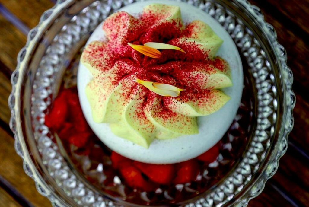 A pavlova from Barndiva in Healdsburg. Photo: Jil Hales.