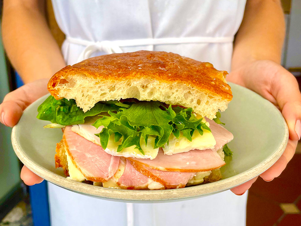 Ham and Mt. Tam cheese focaccia at Stellina Pronto in Petaluma. (Courtesy of Stellina Pronto)