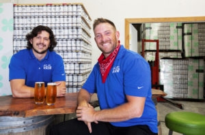 Bella Snow soft ale co-founders Sean Boisson, CEO, right, and Matthew Rohrs, in their warehouse on West Napa Street in Sonoma on Tuesday, June 8, 2021. (Photo by Robbi Pengelly/Index-Tribune)