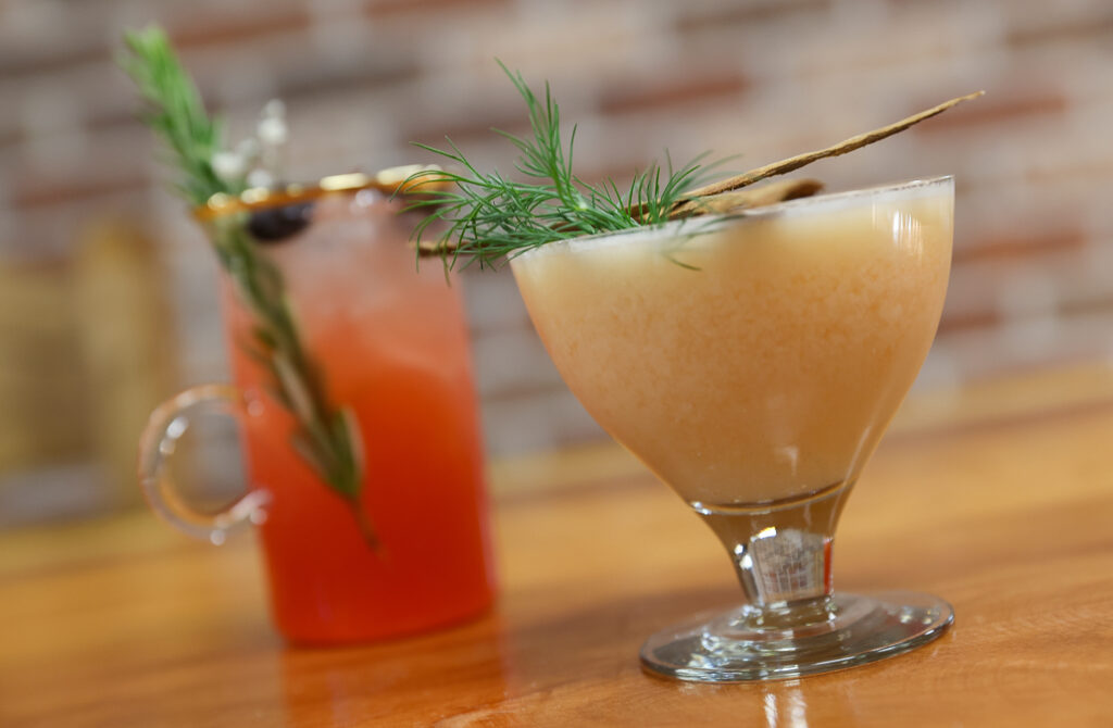 El Meson Candy Apple, right, and Ruby's & Spice beverages at El Meson De Los Molcajetes in Santa Rosa on Thursday, October 14, 2021. (Christopher Chung/The Press Democrat)