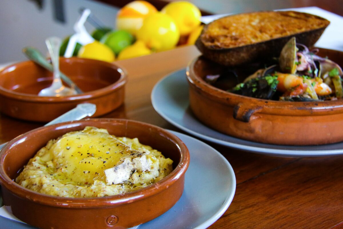 Buckwheat polenta and fish stew at Pearl restaurant in Petaluma. (Heather Irwin/The Press Democrat)
