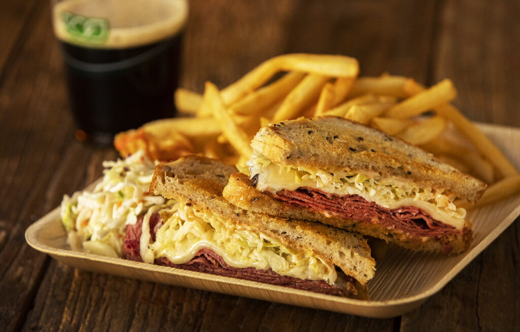 Rachel on Rye with swiss cheese, sauerkraut and thousand island dressing from The Mill at Glen Ellen. (John Burgess/The Press Democrat)