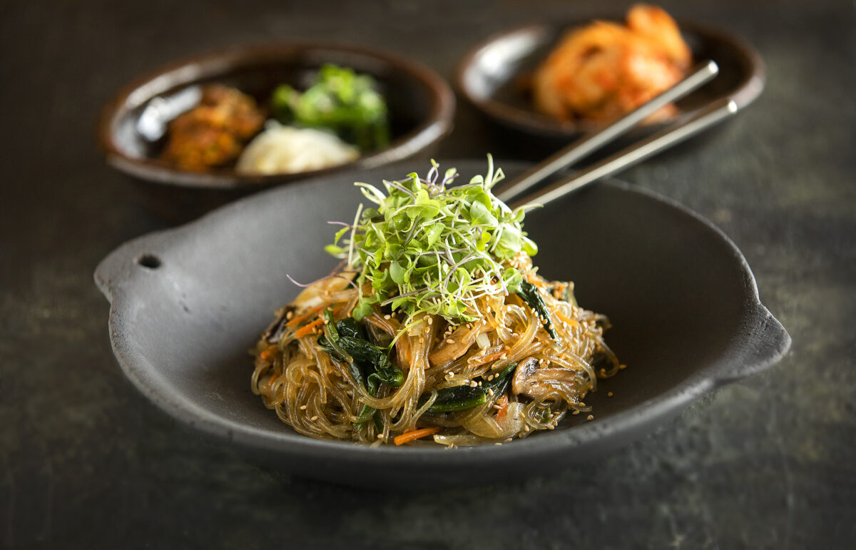 Jabchae, an appetizer of stir-fried glass noodles with vegetables from Soban Korean in Petaluma. (John Burgess/The Press Democrat)
