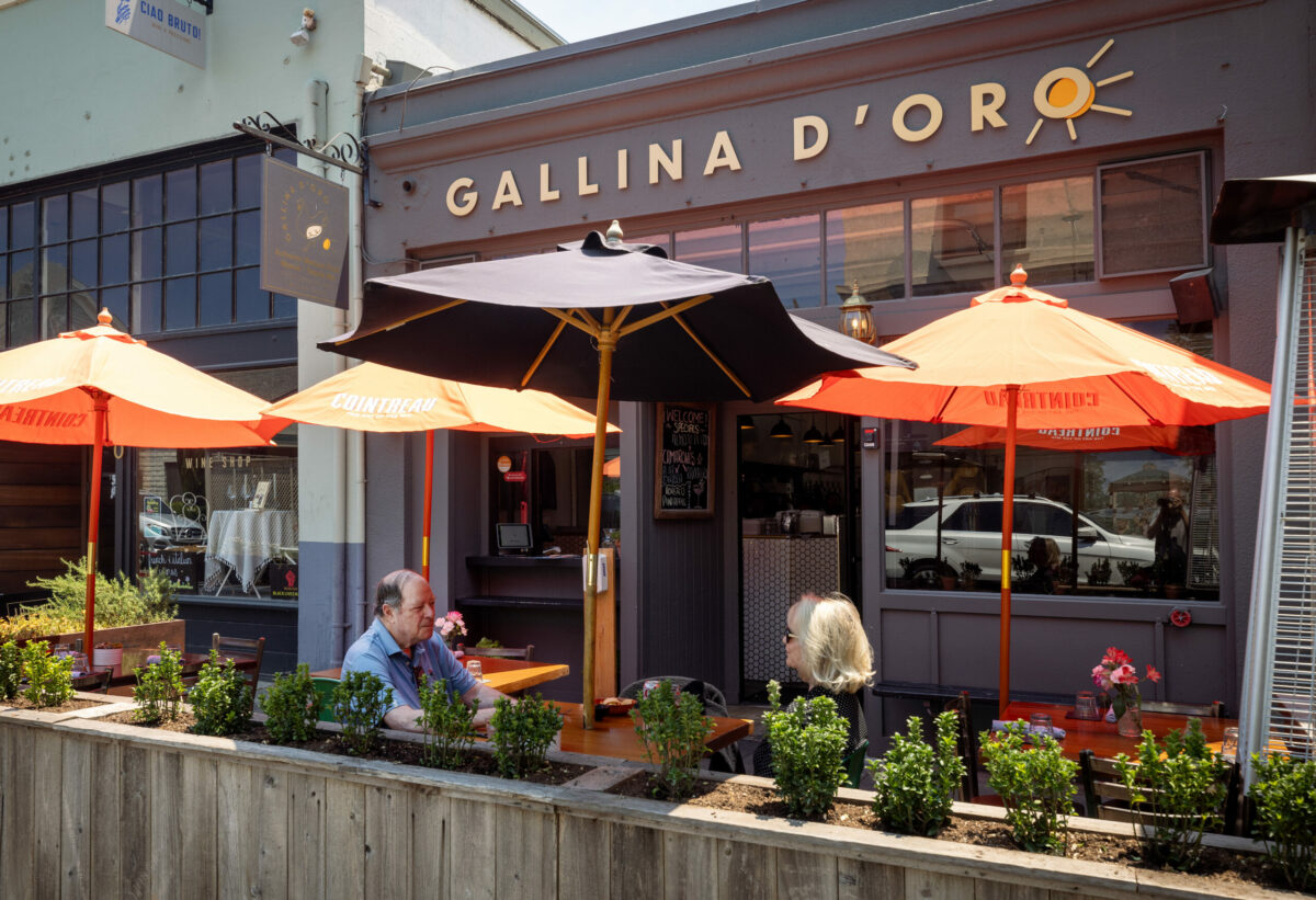 The old El Farolito is now Gallina D’Oro with outdoor seating just off the square Friday, June 14, 2024, in Healdsburg. (John Burgess/The Press Democrat)