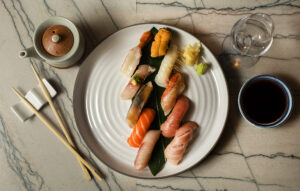 A selection of Nigiri Sushi from The Matheson in Healdsburg. (John Burgess/The Press Democrat)