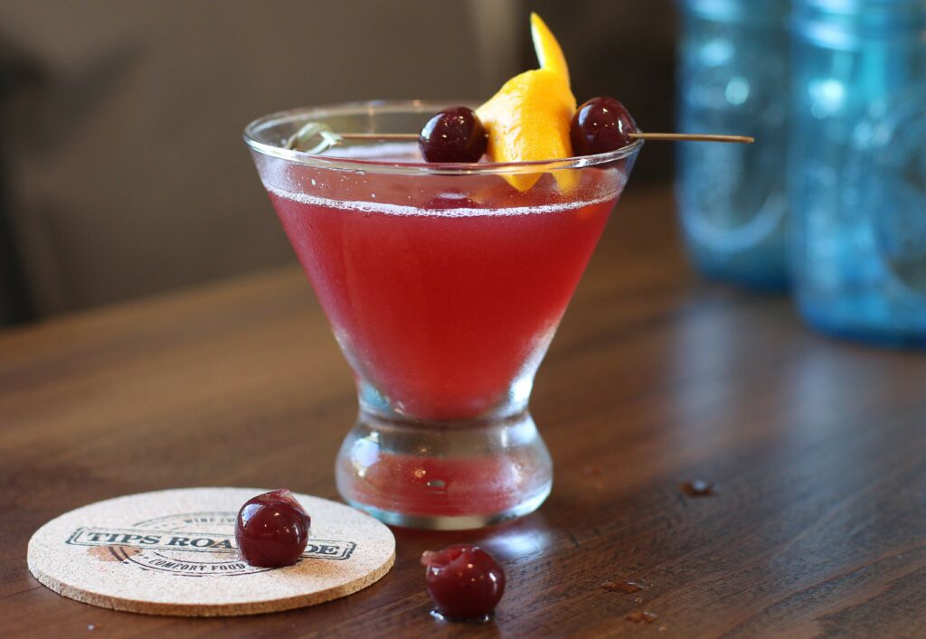 Crafted cocktails have local monikers like Sugarloaf Mountain and Highway 12, using mostly local spirits from the restaurant's full bar at Tips Roadside in Kenwood. (Heather Irwin / The Press Democrat)