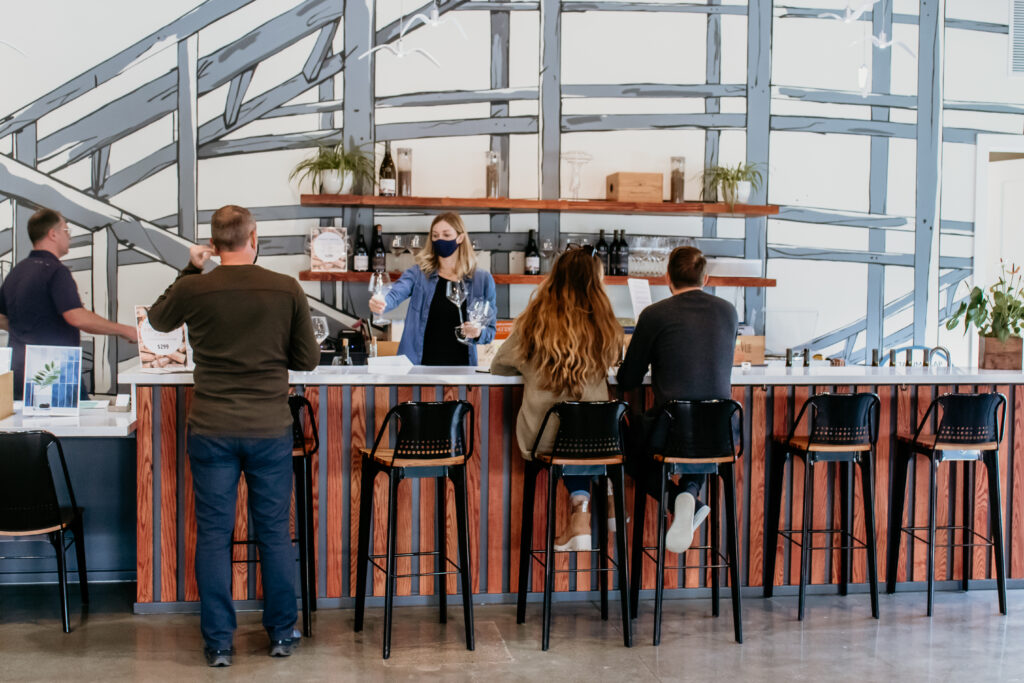 The Montage Russe tasting room at Bacchus Landing in Healdsburg. (Courtesy of Bacchus Landing)