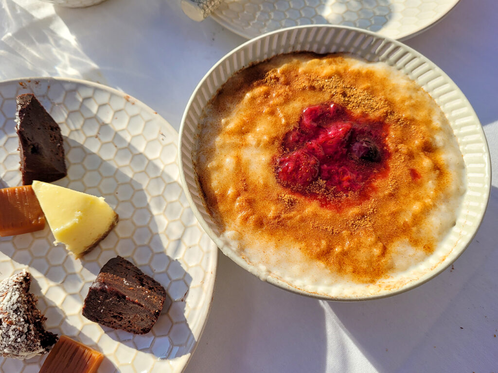 Swedish rice pudding at Stockhome's Julbord in Petaluma. (Heather Irwin/The Press Democrat)