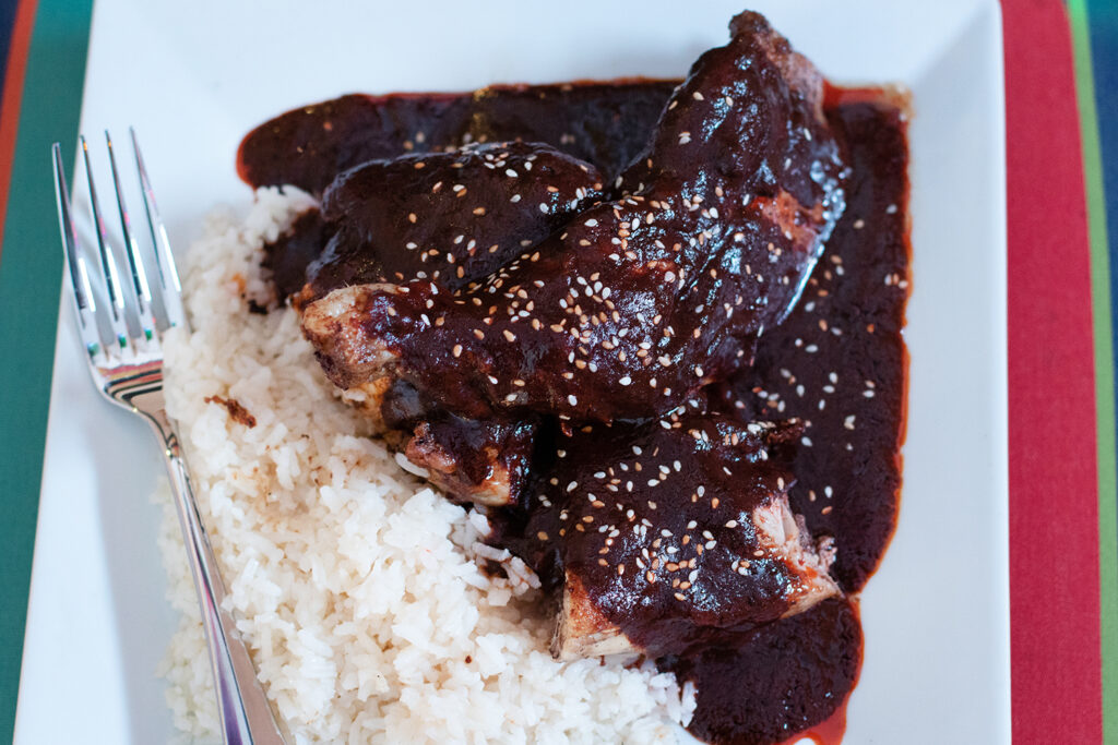 Chicken mole at Pezcow restaurant in Windsor. (Heather Irwin/Sonoma Magazine)