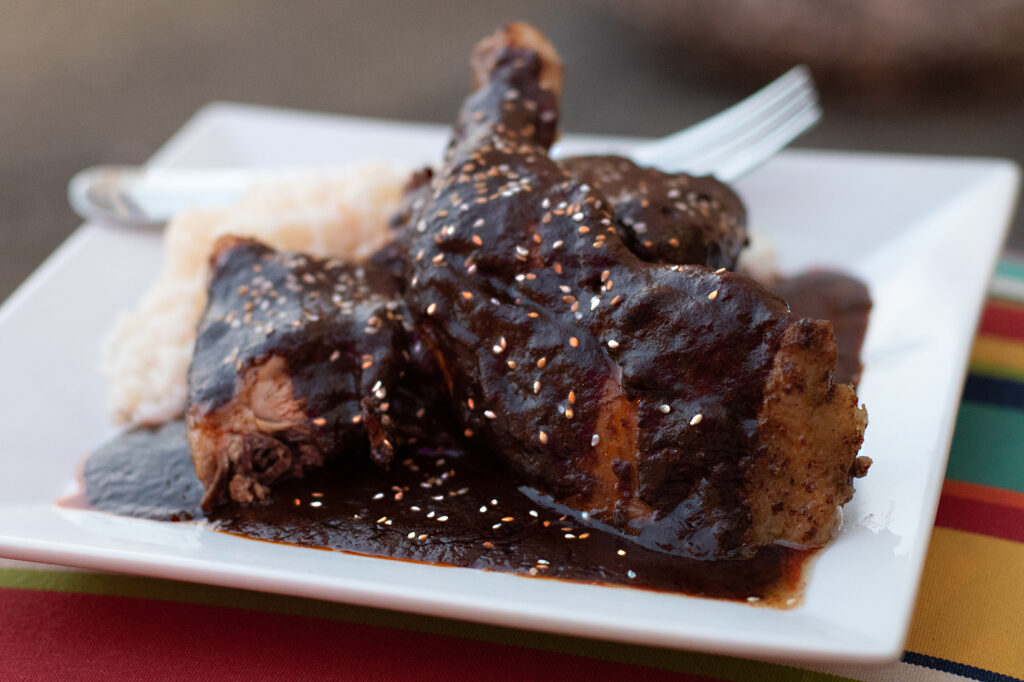 Chicken mole at Pezcow restaurant in Windsor. (Heather Irwin/Sonoma Magazine)