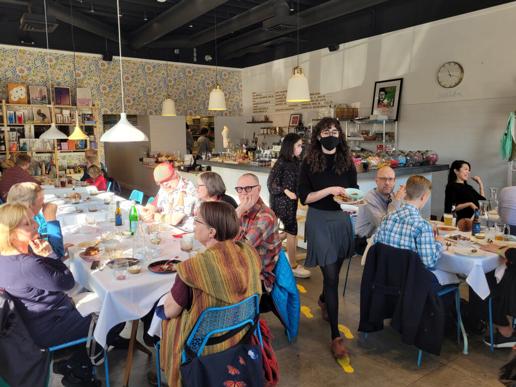 At Stockhome restaurant in Petaluma during the annual julbord, a multiple-course Christmas meal. (Heather Irwin/Sonoma Magazine)