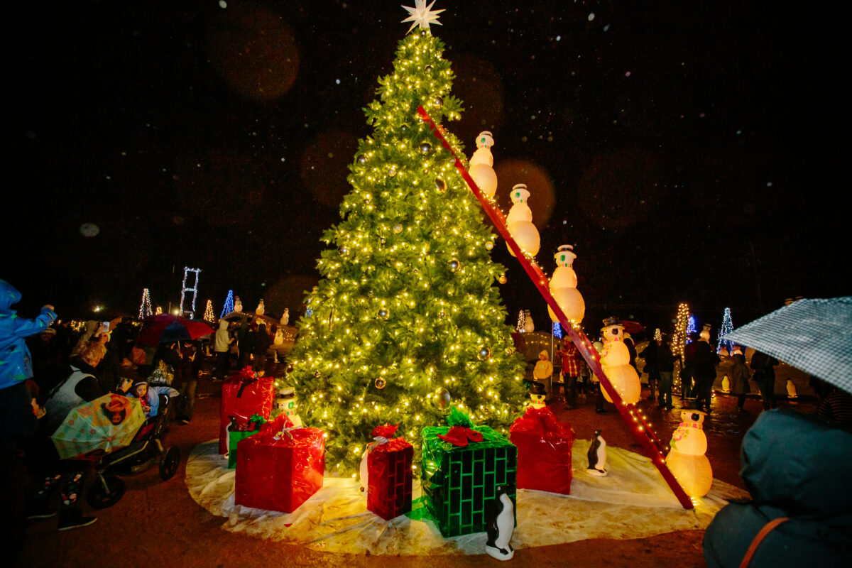 The location of the Meadowcroft Winery tasting room at Cornerstone Sonoma affords visitors an eyeful of holiday wonder and whimsy. The Lighting of the Christmas Tree and Snowmen festival was on Dec. 4, and the lights stay on through December. (Michelle Walker)