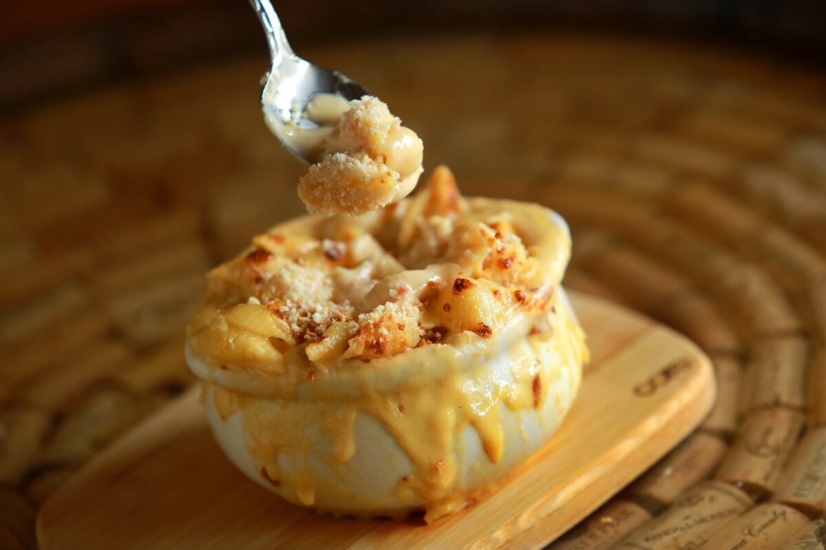 The Mac + Cheese with smoked gouda and monterey jack cheeses topped with panko from Negri's Italian Dinners and Joe's Bar in Occidental. (John Burgess/The Press Democrat)