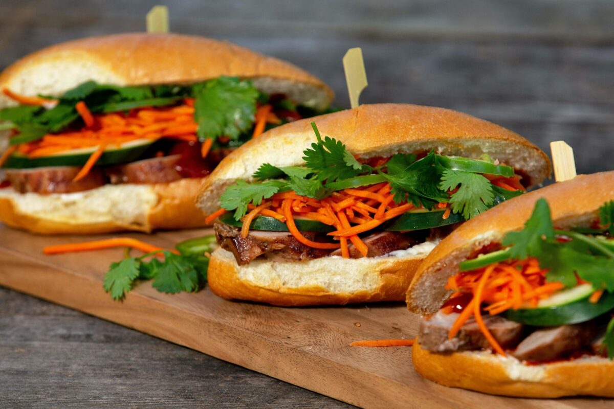 Banh mi sandwiches prepared by Jamilah Nixon, chef and founder of Jam's Joy Bungalow food truck, in Sebastopol on Wednesday, July 10, 2019. Nixon will open a cafe in Sebastopol serving her southeast Asian cuisine in mid-July. (Alvin Jornada / The Press Democrat)