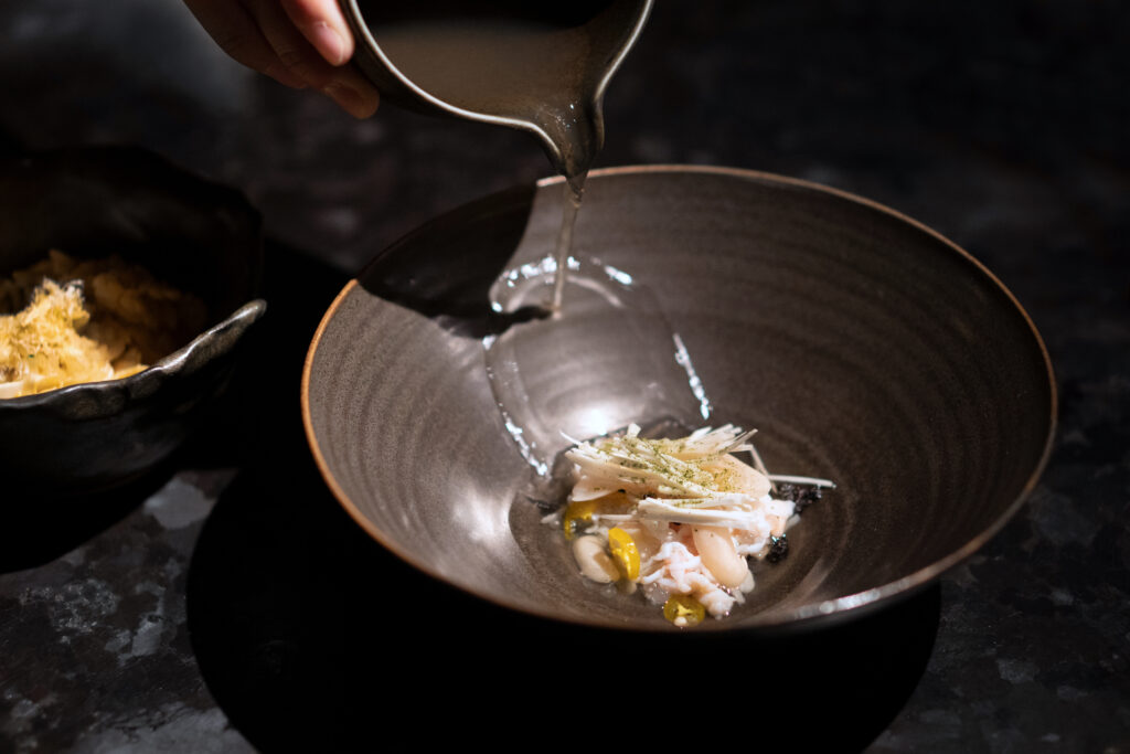 Songyi king crab from Atomix in New York. (Courtesy of Atomix)