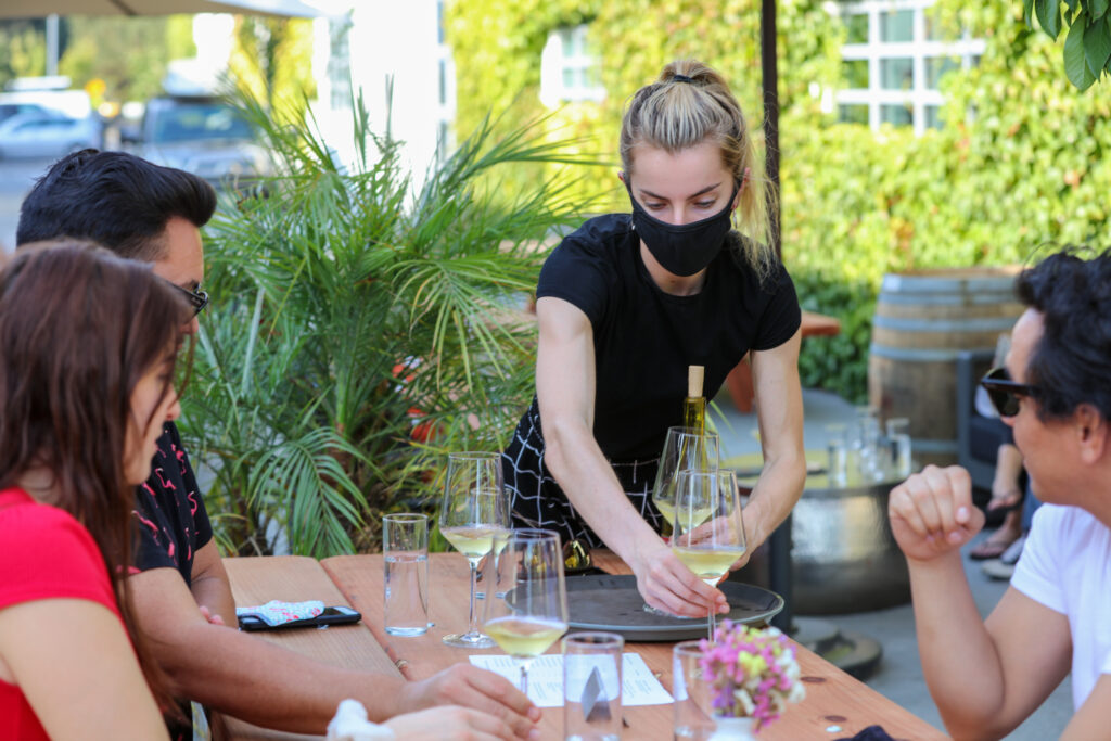 Wine tasting at Pax Wines at The Barlow in Sebastopol. (Courtesy of Pax Wines)