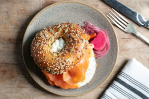 Lox bagel from Marla Bakery pop-up at Spinster Sisters in Santa Rosa. (Courtesy of Marla Bakery)