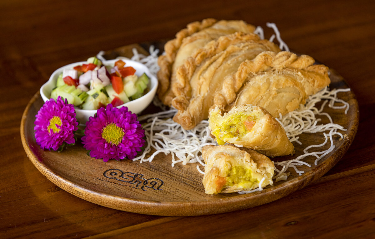 Curry Potato Samosas from Thai BBQ House Petaluma. (John Burgess/The Press Democrat)