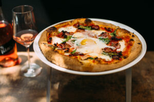 Margherita Salametto Flatbread at Roof 106 at The Matheson in Healdsburg. (Michael Woolsey)