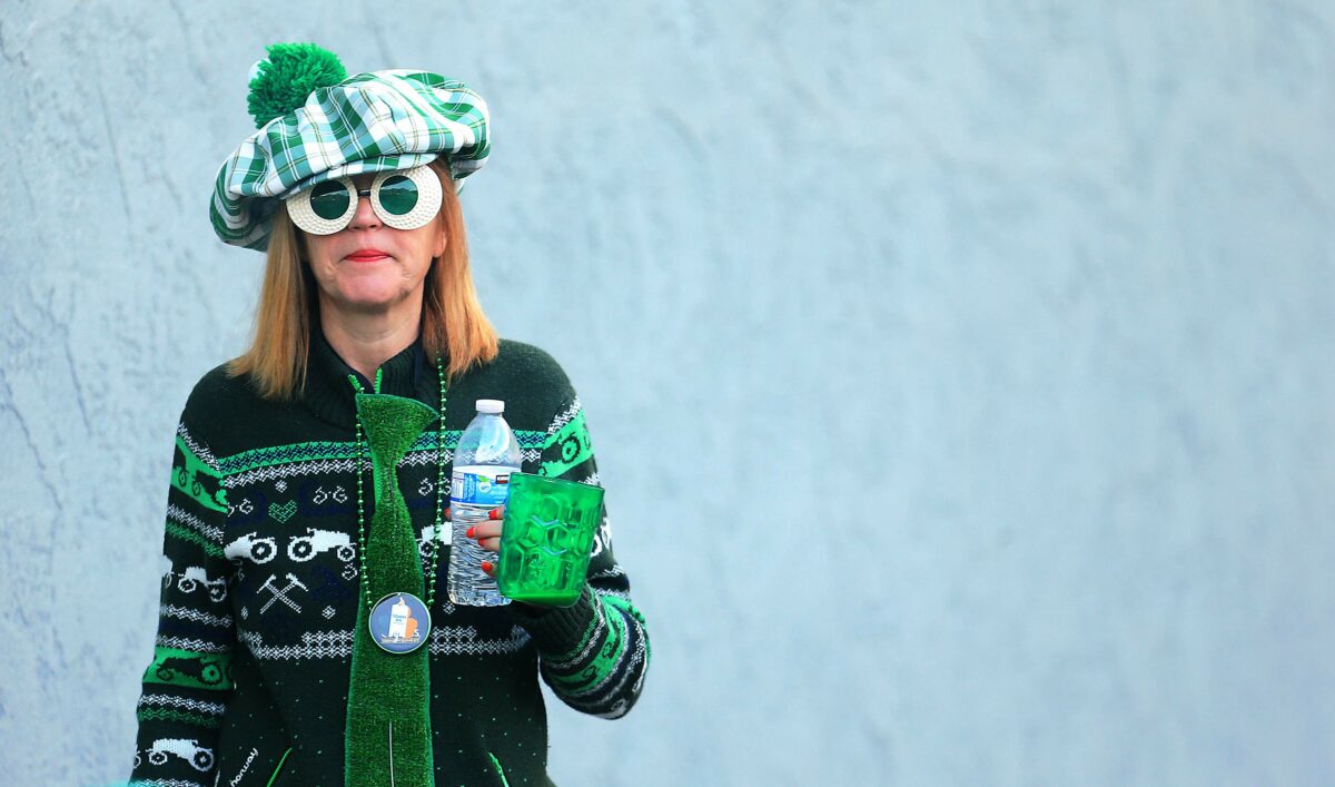 A woman attends the annual St. Patrick's Day Parade in Healdsburg in 2014. (Kent Porter/The Press Democrat)