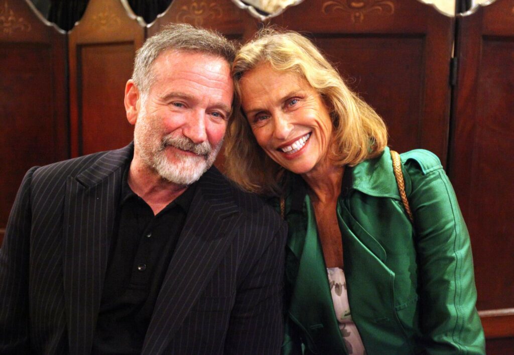 Lauren Hutton and Robin Williams during the 'Spotlight Gala' held during the Sonoma International Film Festival at Ramekins in Sonoma, April 17, 2010. (The Press Democrat)