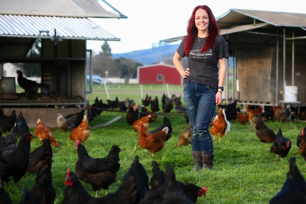 Tiffany Holbrook is the owner of Wise Acre Farm in Windsor. (Christopher Chung/The Press Democrat)