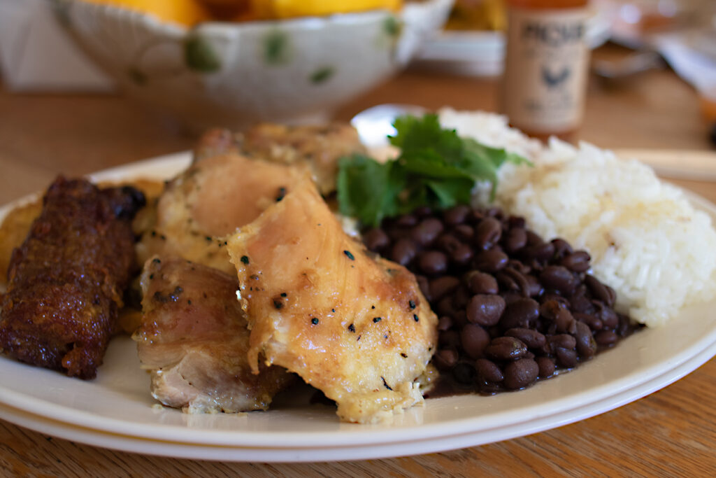 Pollo al horno from Sol Food in Petaluma. (Heather Irwin/Sonoma Magazine)