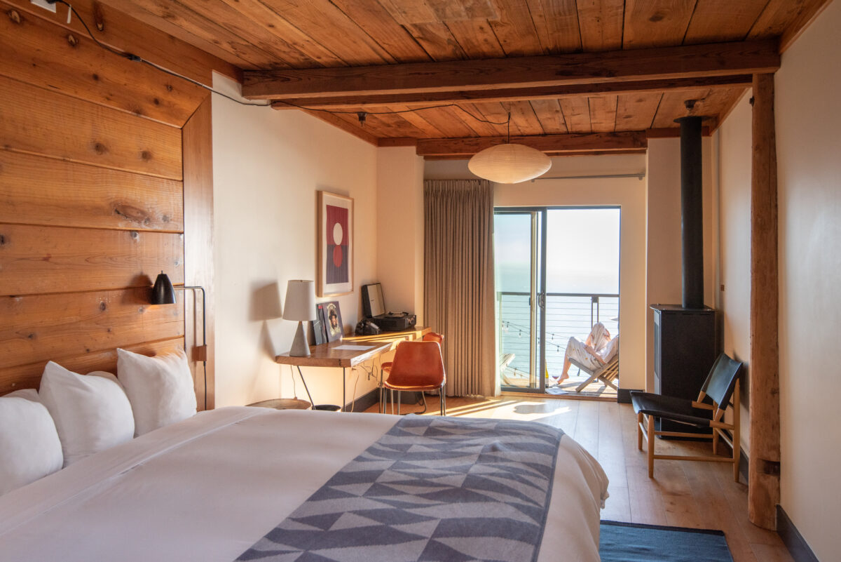 A guest room at Timber Cove Resort in Jenner. (Timber Cove Resort)