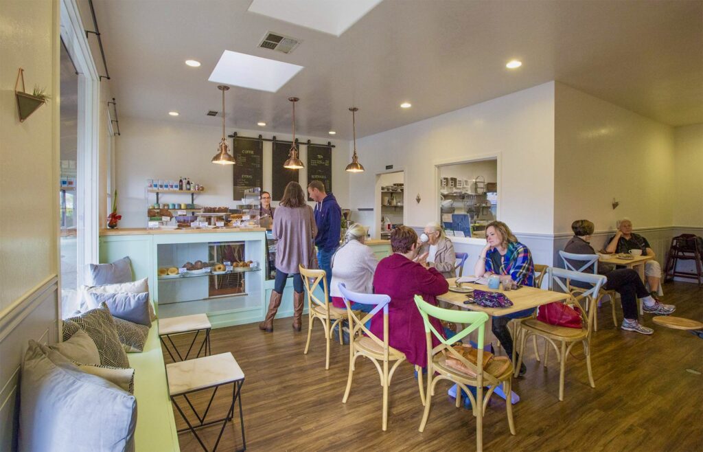 Sweet Pea Bakeshop (formerly Crisp) is now open for business. The new interior is fresh and open. (Photo by Robbi Pengelly/Index-Tribune)