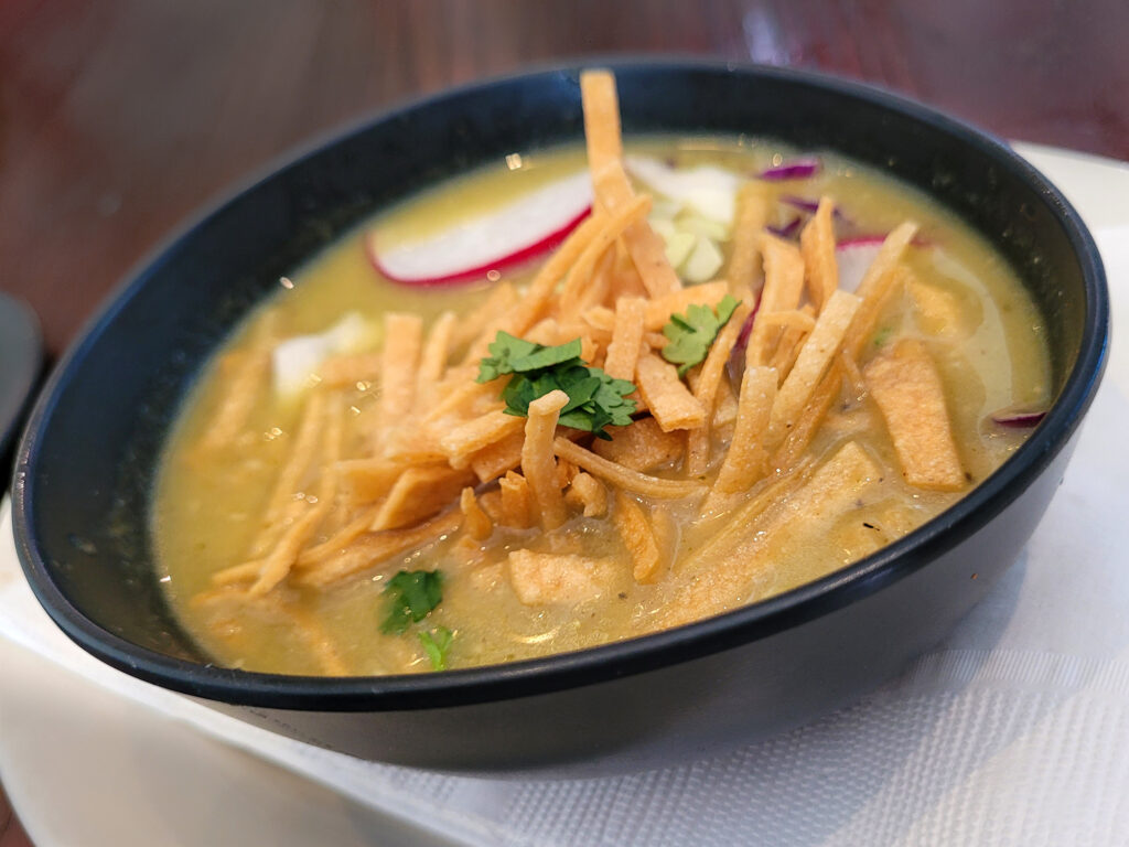 Pozole from Kina’s Kitchen & Bar in Sonoma. (Heather Irwin/Sonoma Magazine)