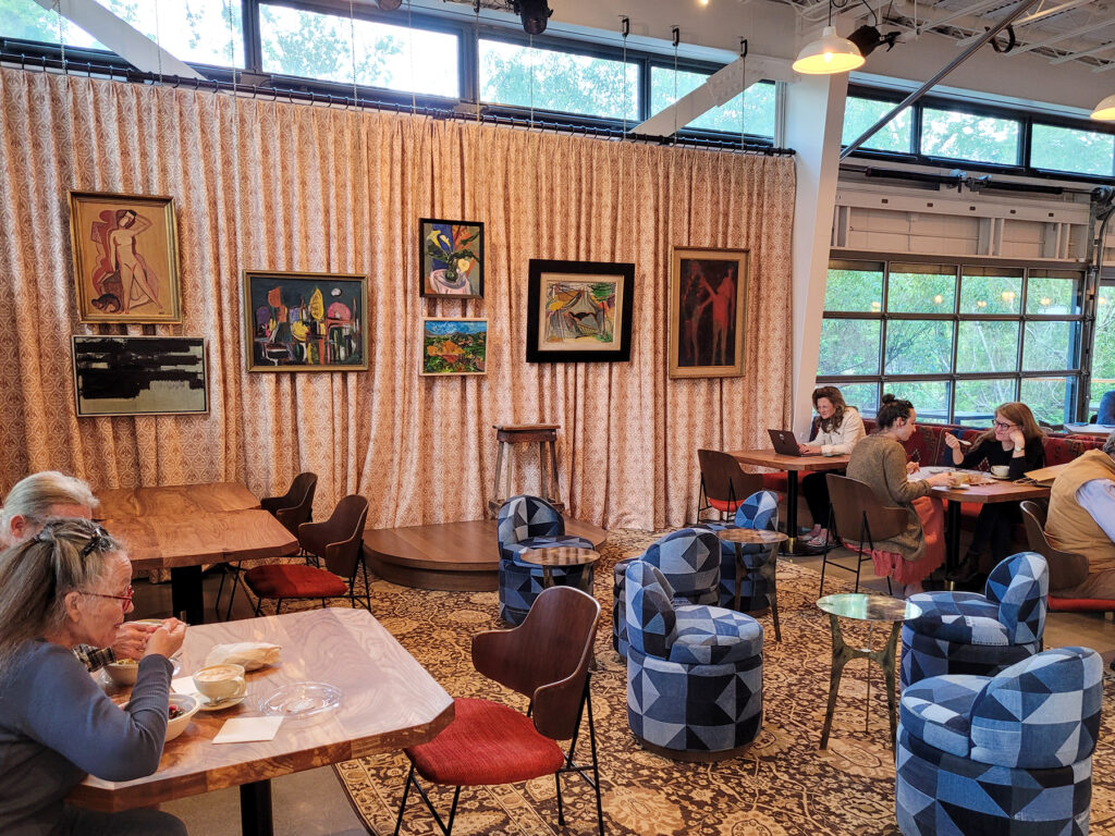 An art wall at Little Saint in Healdsburg. (Heather Irwin/The Press Democrat)